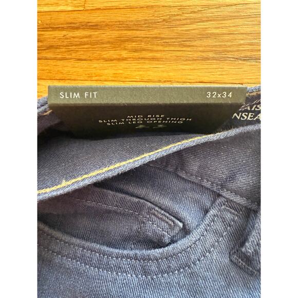 Banana Republic Travelers Slim Fit Dark Blue Denim Pants Size 32 x 34 NWT - Picture 10 of 10